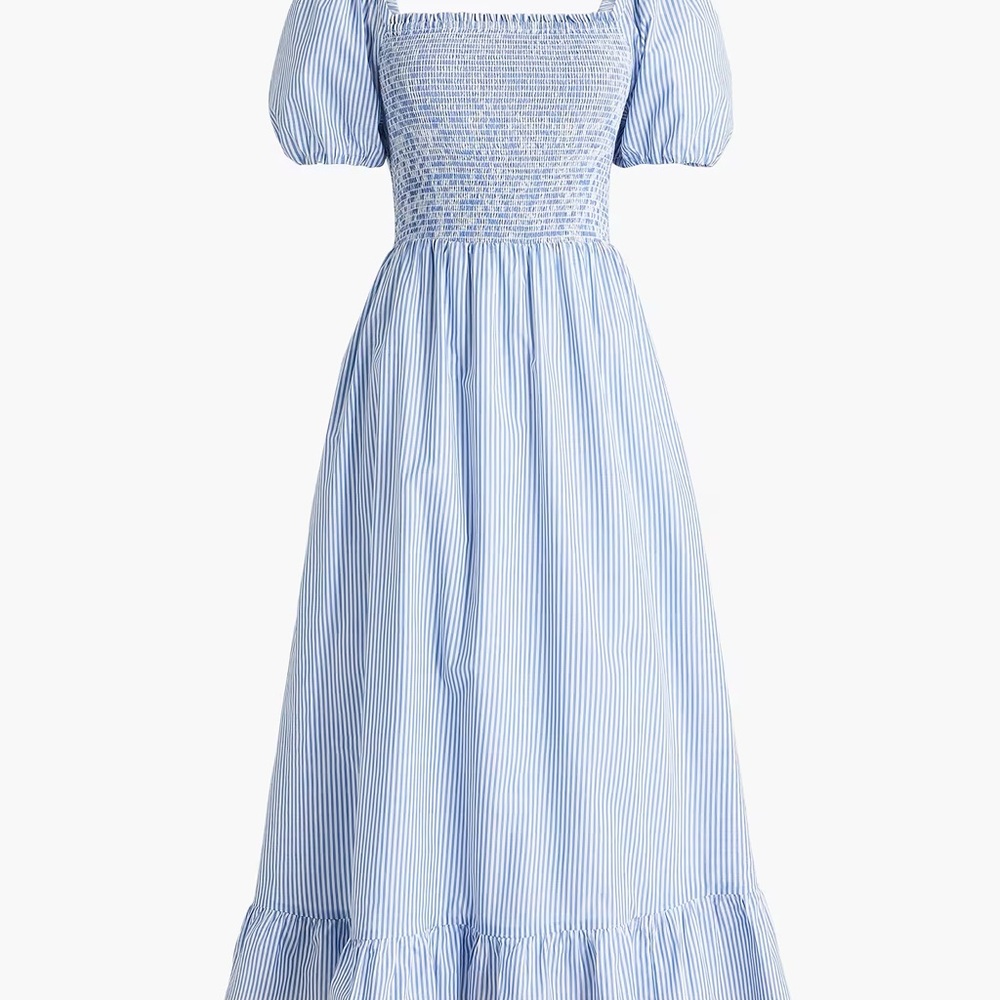 J. Crew Light Blue Striped Maxi Dress